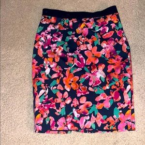 Ann Taylor Floral Stretch Pencil Skirt
